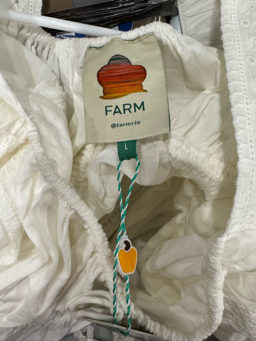 FARM Rio Creamy White Ruffled Square-Neck Peasant Blouse - Picture 4 of 6